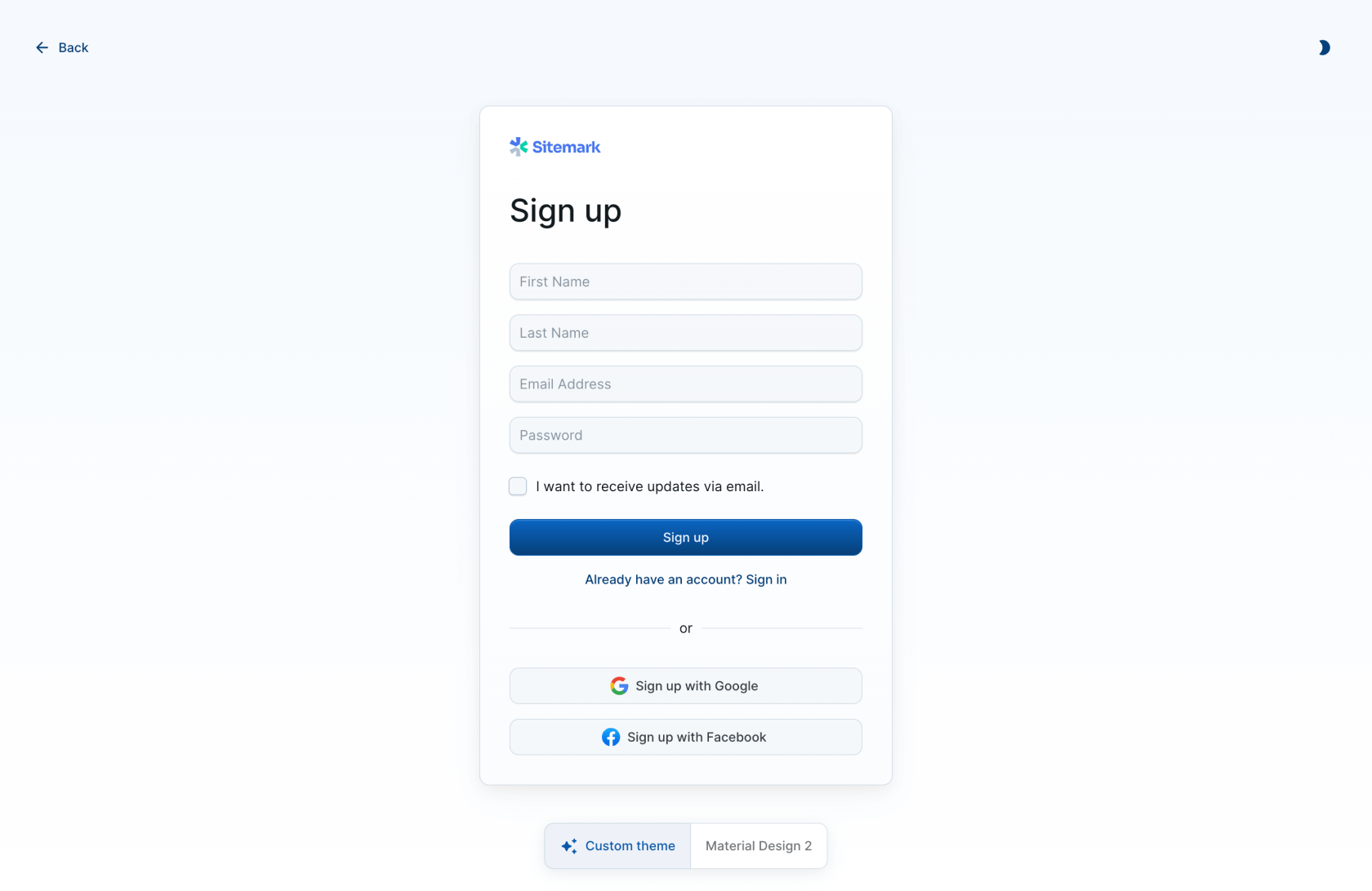 Sign-up